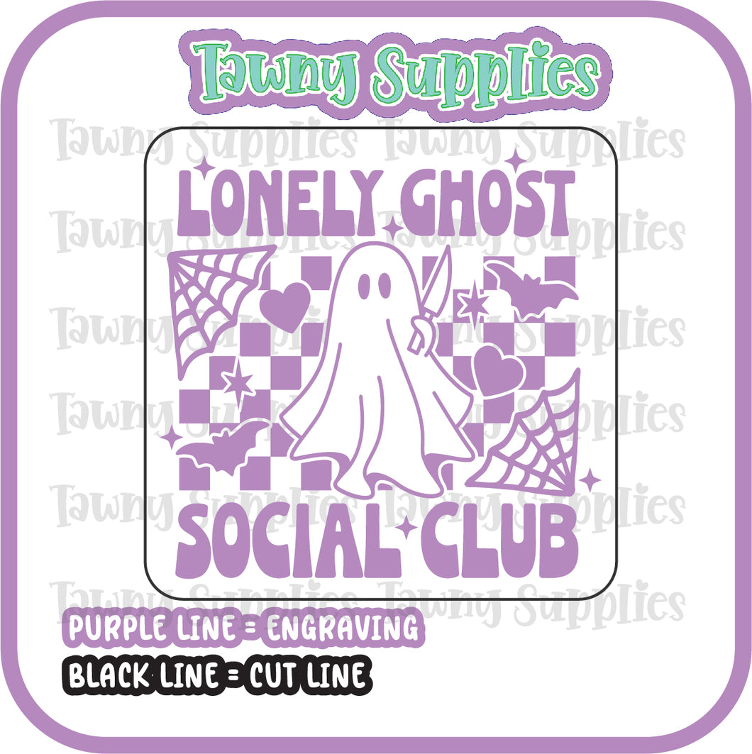 Lonely Ghost Spooky Acrylic Blank