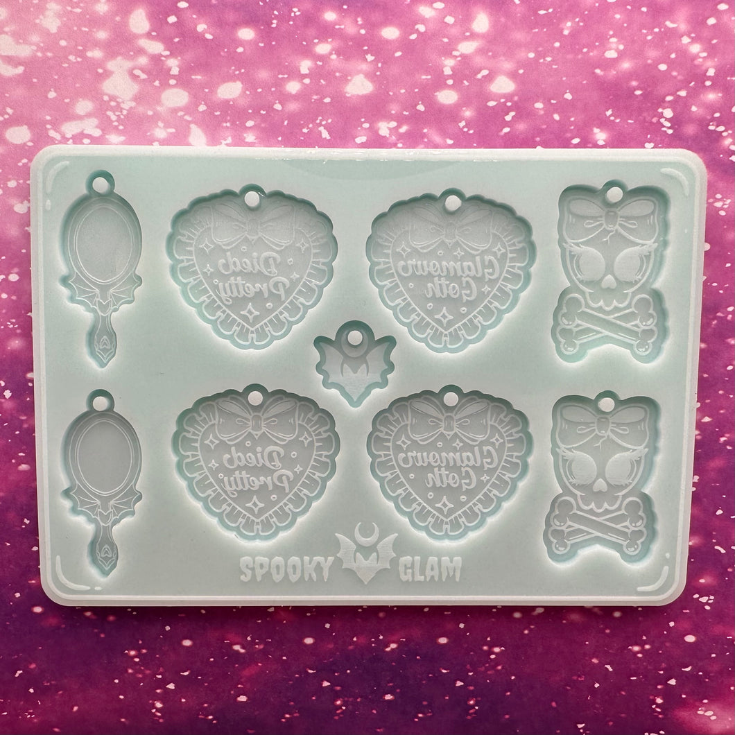 Glamour Goth Earring Palette Mould,3mm Thick