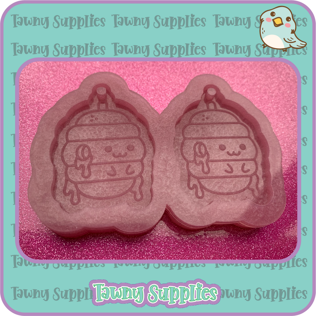 Bee Hive Weather Character Earring Mould, 3mm Thick