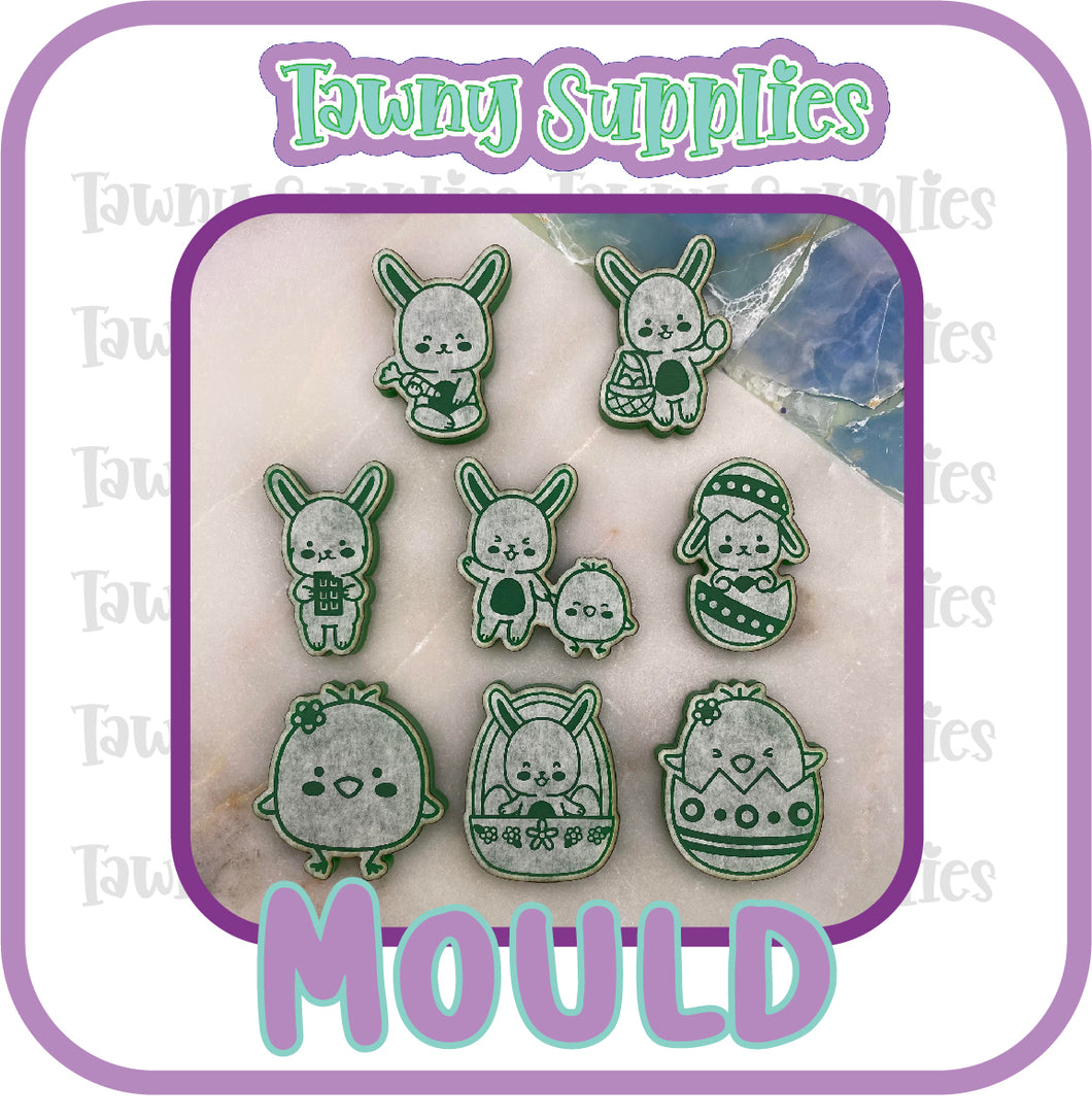 Cute kawaii Easter Palette Mould, 5mm Thick