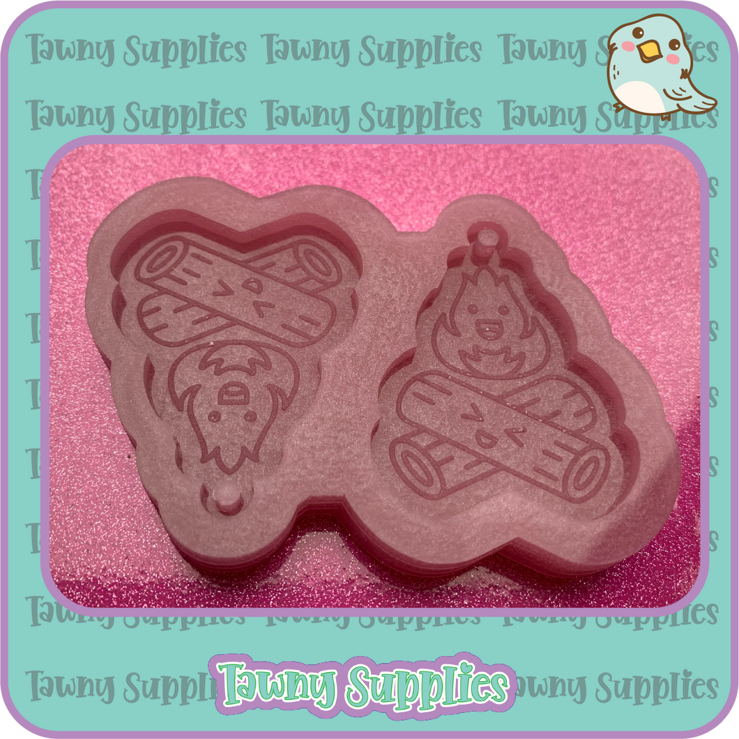 Camp Fire Weather Character Earring Mould, 3mm Thick