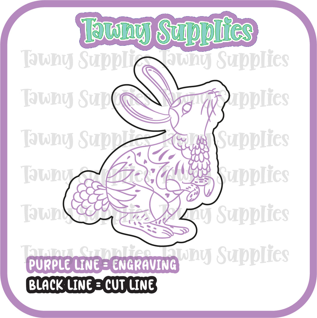 Floral Bunny Acrylic Blank