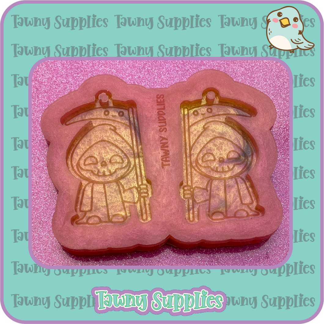Happy Grim Reaper Earring Mould, 3mm Thick