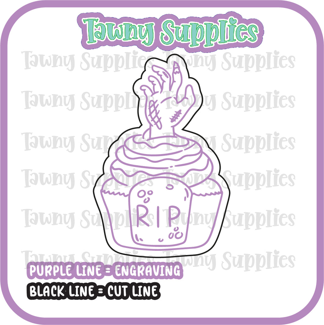 RIP Zombie Cupcake Acrylic Blank