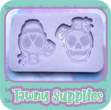 Load image into Gallery viewer, Skull Suncream Earring/ Cab Mould, 3mm Thick
