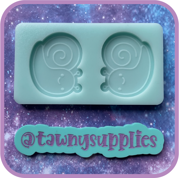Cutie Snail Earring/ Cab Mould, 3mm Thick