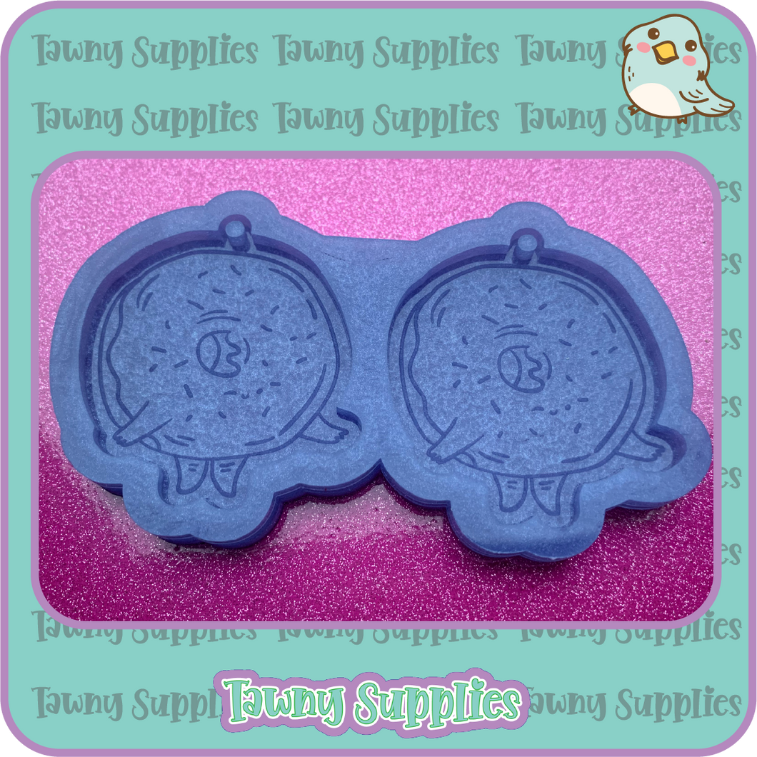 Donut Character Earring Mould, 3mm Thick